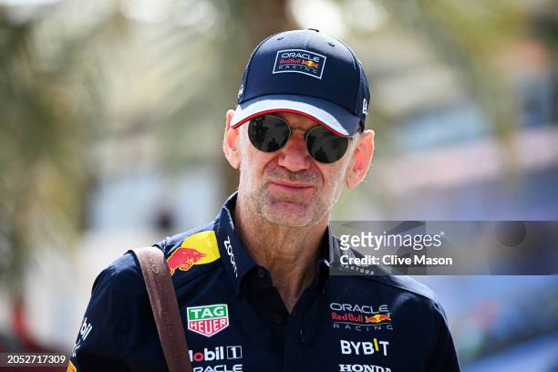 Adrian Newey, the Chief Technical Officer of Oracle Red Bull Racing walks in the Paddock prior to the F1 Grand Prix of Bahrain at Bahrain...