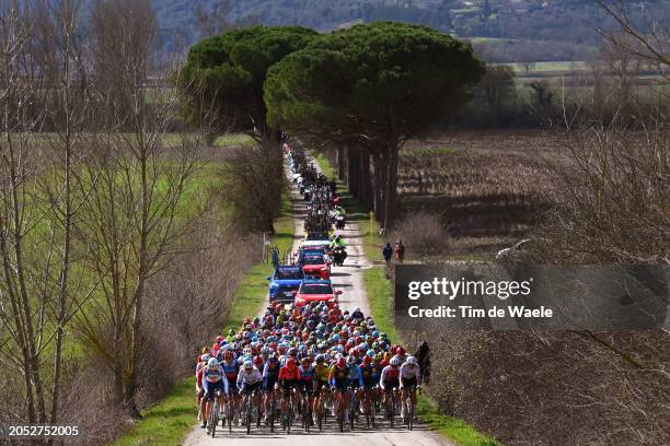 General view of the peloton competing during the 18th Strade Bianche 2024, Men's Elite a 215km one day race from Siena to Siena 320m / #UCIWT / on...