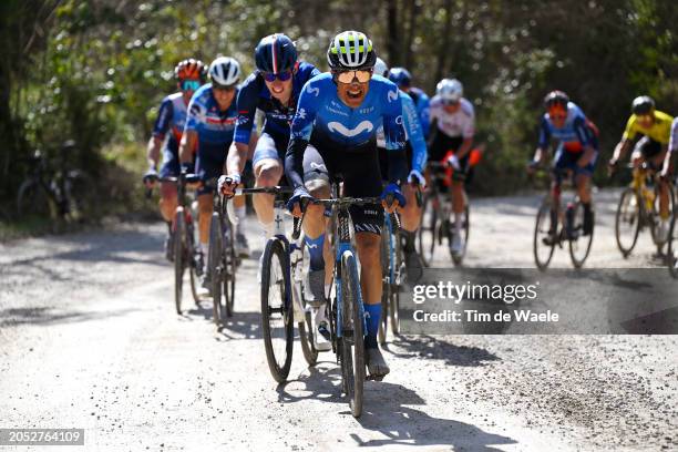 Sergio Samitier of Spain and Movistar Team attacks during the 18th Strade Bianche 2024, Men's Elite a 215km one day race from Siena to Siena 320m /...