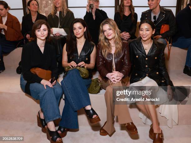 Thomasin McKenzie, Marisa Abela, Meghann Fahy and Anne Watanabe attend the Chloé Womenswear Fall/Winter 2024-2025 show as part of Paris Fashion Week...