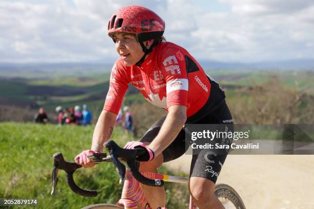 Alison Jackson of Canada and Team EF Education-Cannondale competes during the 10th Strade Bianche 2024, Women's Elite a 137km one day race from Siena...