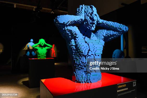 Artwork made of LEGO is displayed at the press preview ahead of the opening of "Art Of The Brick" exhibition at The Boiler House,The Old Truman...