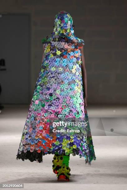 Model walks the runway during the Noir Kei Ninomiya Womenswear Fall/Winter 2024-2025 show as part of Paris Fashion Week on March 2, 2024 in Paris,...