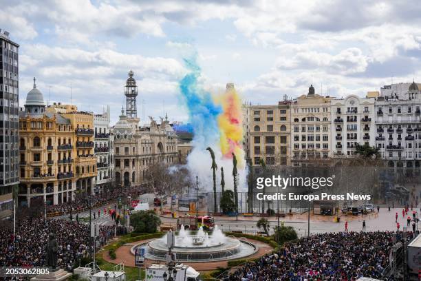 Hundreds of people during the second 'mascleta' of the Fallas 2024, on 02 March, 2024 on March 2, on 02 March, 2024 2024, on 02 March, 2024 in...
