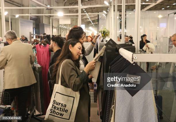 Participants visit the Bursa Textile Show Fair, organized with the aim of bringing together representatives of the textile industry with buyers from...