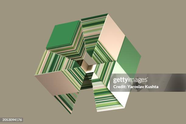 abstract data cubes connection cgi - blockchain isometric stock pictures, royalty-free photos & images