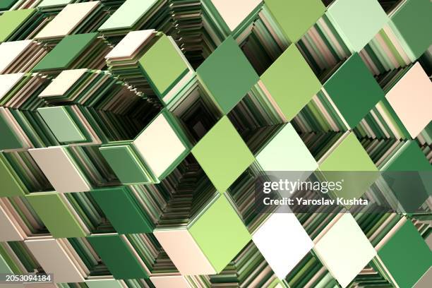 abstract data cubes connection cgi - blockchain isometric stock pictures, royalty-free photos & images