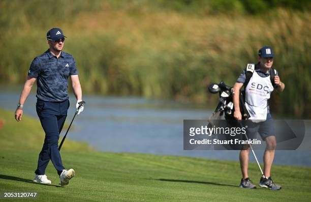 Connor Syme of Scotland walks on the 18th hole during day three of the SDC Championship at St. Francis Links on March 02, 2024 in St Francis Bay,...