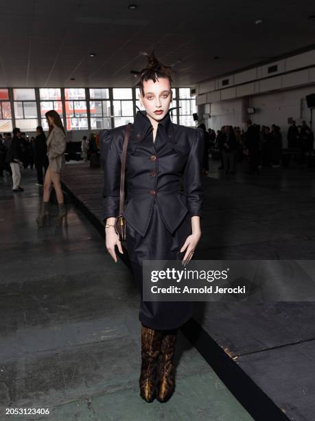 Emma Chamberlain attends the Vivienne Westwood Womenswear Fall/Winter 2024-2025 show as part of Paris Fashion Week on March 02, 2024 in Paris, France.