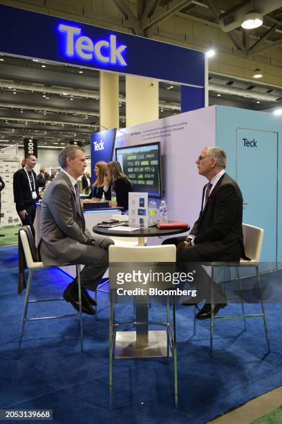 Attendees at the Teck Resources Ltd. Exhibit at the Prospectors & Developers Association of Canada conference in Toronto, Ontario, Canada, on Monday,...