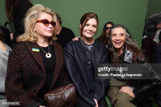 Catherine Deneuve, Chiara Mastroianni and Ángela Molina attend the Loewe Womenswear Fall/Winter 2024-2025 show as part of Paris Fashion Week on March...