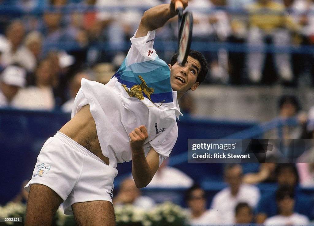 Pete Sampras serves