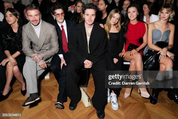 Carine Roitfeld, David Beckham, Cruz Beckham Brooklyn Peltz Beckham, Harper Beckham, Nicola Peltz Beckham and Mia Regan attend the Victoria Beckham...