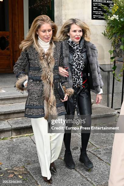Maria Chavarri leaving the christening of Alvaro Falco and Isabelle Junot's daughter, Philippa Falco Junot, on March 2 in Madrid, Spain.