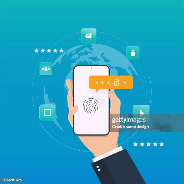 social media - enter password stock illustrations