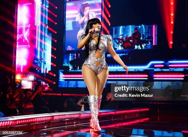 Nicki Minaj performs during the opening night of her Pink Friday 2 World Tour at Oakland Arena on March 01, 2024 in Oakland, California.