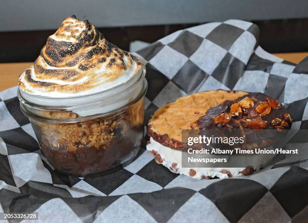 Mores in a jar and house made ice cream sandwich at Comfort Kitchen on Thursday, July 23, 2015 in Saratoga Springs, N.Y.