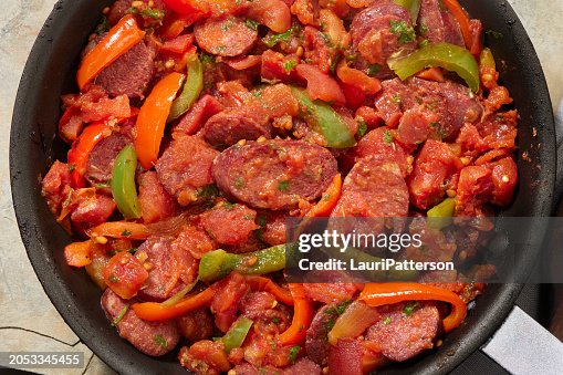 Venison Sausage And Peppers High-Res Stock Photo Getty Images