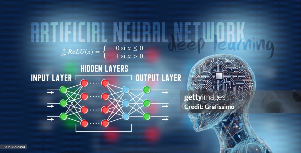 Deep Learning Infographic Of Artificial Neural Network And Robot With ...