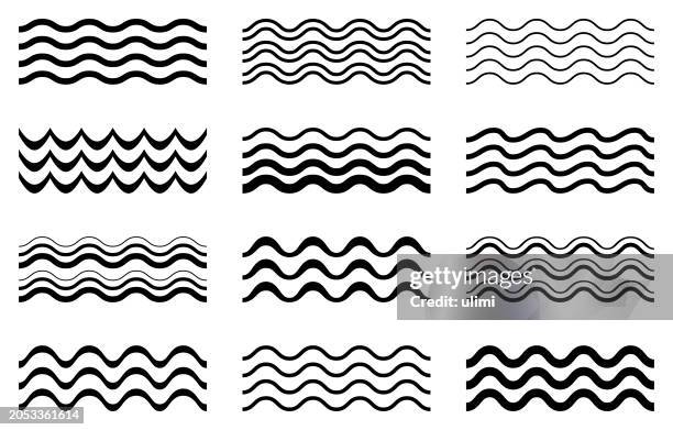 waves - seamless ocean wave pattern stock illustrations