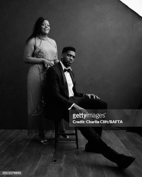 Founders of We Are Parable, Teanne Andrews and Anthony Andrews are photographed backstage at the 2024 EE BAFTA Film Awards, held at The Royal...