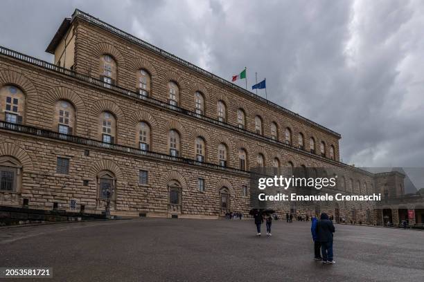 General view of the facade of Palazzo Pitti on March 02, 2024 in Florence, Italy. The historic centre of Florence, birthplace of the Renaissance,...