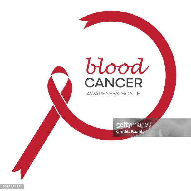blood cancer. awareness ribbon. ribbon vector stock illustration - brain cancer stock illustrations