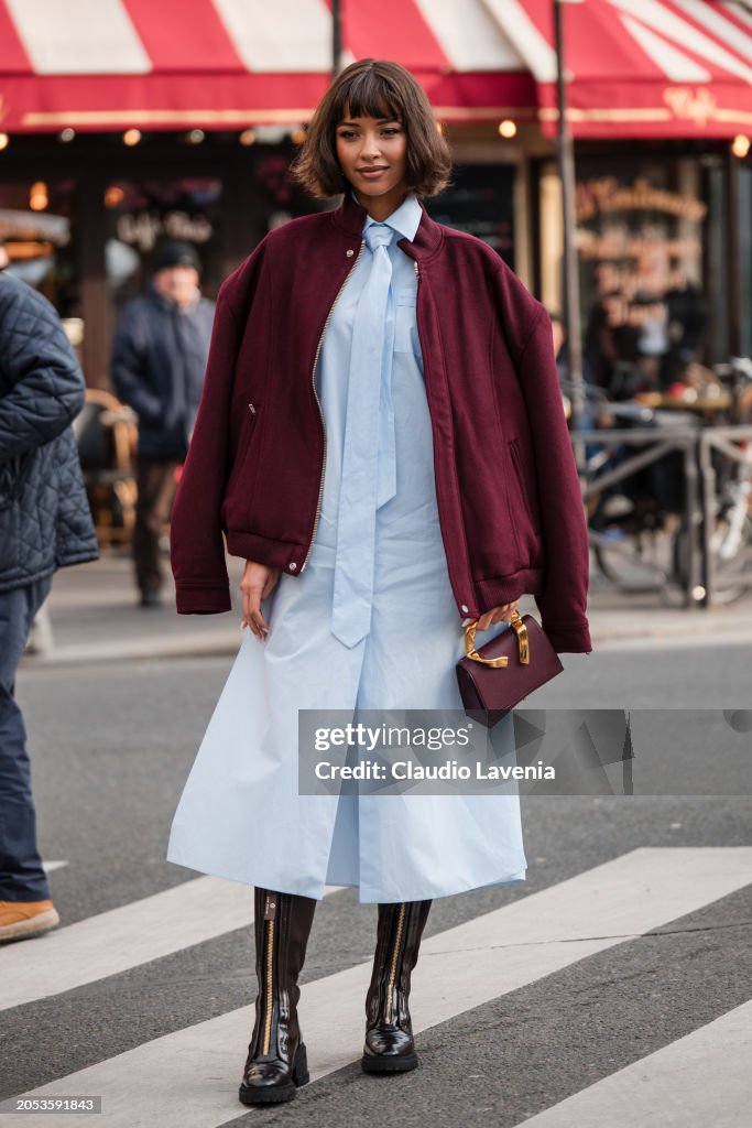 Street Style - Paris Fashion Week - Womenswear Fall/Winter 2024/2025 - Day Three