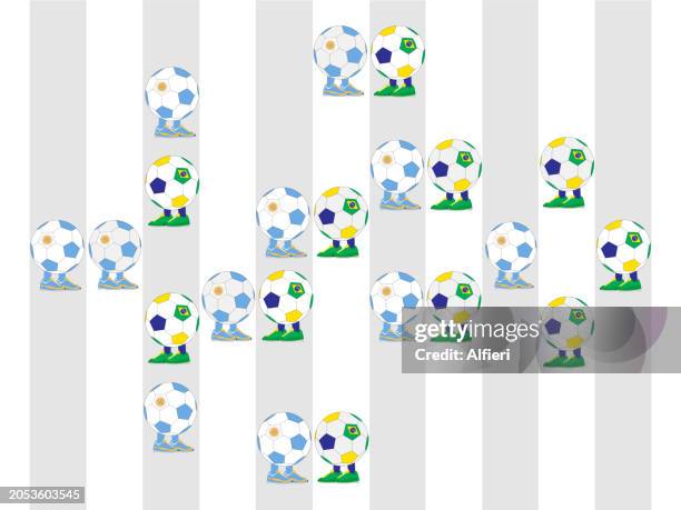 argentina vs brazil football - argentina football stock illustrations