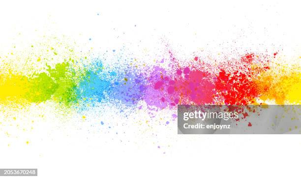 seamless rainbow colored powdered paint pattern background - rainbow color paint stock illustrations