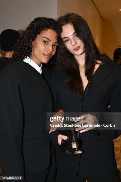 Tina Kunakey and Deva Cassel attend the Simon Jacquemus' "Chevalier de l'ordre des Arts et des Lettres" Medal Ceremony as part of Paris Fashion Week...