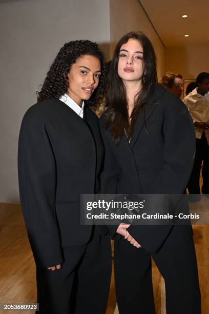 Tina Kunakey and Deva Cassel attend the Simon Jacquemus' "Chevalier de l'ordre des Arts et des Lettres" Medal Ceremony as part of Paris Fashion Week...