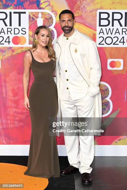 Kate Ferdinand and Rio Ferdinand attend the BRIT Awards 2024 at The O2 Arena on March 02, 2024 in London, England.