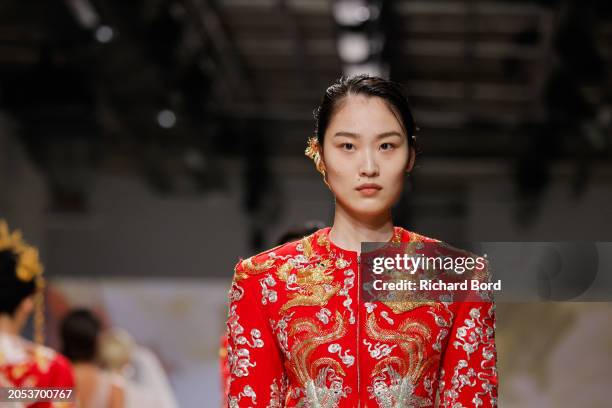 Models walk the runway during the Vivienne Tam Womenswear Fall/Winter 2024-2025 show at Palais de Tokyo as part of Paris Fashion Week on March 02,...