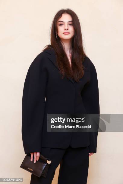 Deva Cassel arrives at the Simon Jacquemus Presentation Of "Chevalier de l'ordre des Arts et des Lettres" Medal as part of Paris Fashion Week on...