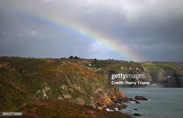 General view at Church Cove on March 02, 2024 in Lizard, United Kingdom.