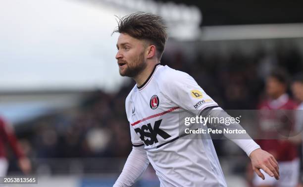 Alfie May of Charlton Athletic in action during the Sky Bet League One match between Northampton Town and Charlton Athletic at Sixfields on March 02,...