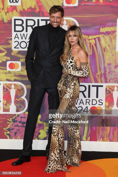 Peter Crouch and Abbey Clancy attend the BRIT Awards 2024 at The O2 Arena on March 02, 2024 in London, England.