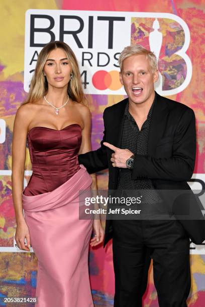 Sophie Haboo and Jamie Laing attend the BRIT Awards 2024 at The O2 Arena on March 02, 2024 in London, England.