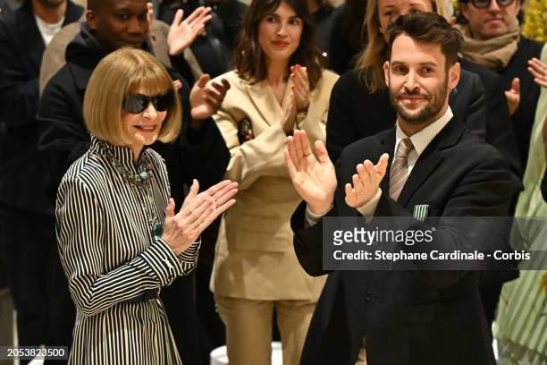 Anna Wintour and Simon Porte Jacquemus attend the Simon Jacquemus' "Chevalier de l'ordre des Arts et des Lettres" Medal Ceremony as part of Paris...