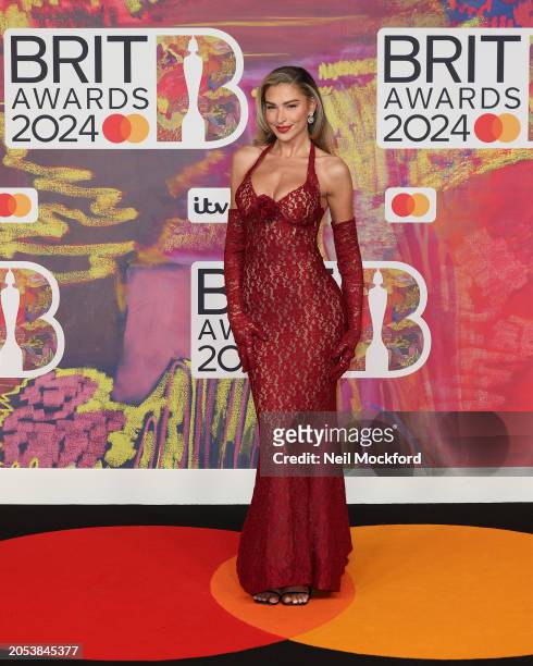 Zara McDermott attends the BRIT Awards 2024 at The O2 Arena on March 02, 2024 in London, England.