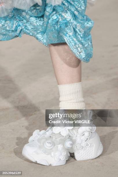 Model walks the runway during the Noir Kei Ninomiya Ready to Wear Fall/Winter 2024-2025 fashion show as part of the Paris Fashion Week on March 2,...