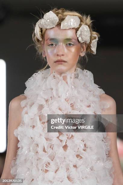Model walks the runway during the Noir Kei Ninomiya Ready to Wear Fall/Winter 2024-2025 fashion show as part of the Paris Fashion Week on March 2,...