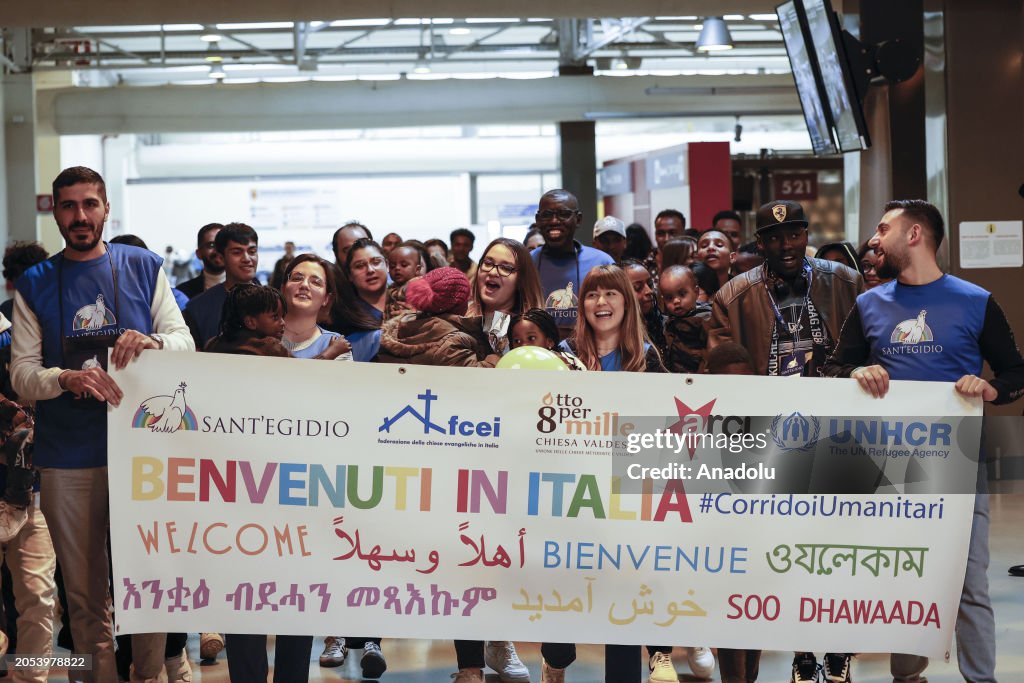 Refugees from Libyan detention camps arrive in Rome
