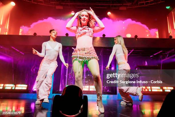 Zara Larsson performs at Fabrique on March 02, 2024 in Milan, Italy.