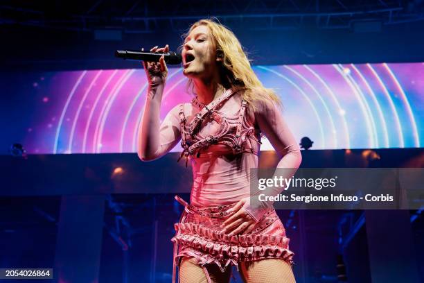 Zara Larsson performs at Fabrique on March 02, 2024 in Milan, Italy.