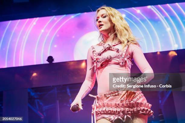 Zara Larsson performs at Fabrique on March 02, 2024 in Milan, Italy.
