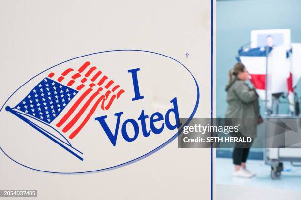 Voter casts their votes at a polling station in Nashville, Tennessee on Super Tuesday, March 5, 2024. Americans from 15 states and one territory vote...