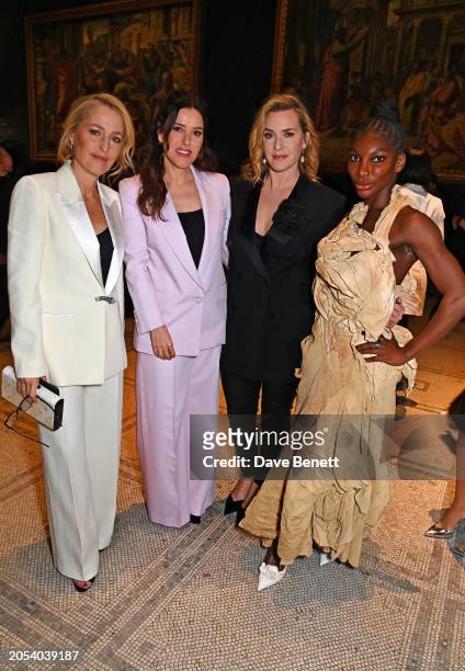 Gillian Anderson, Lisa Eldridge, Kate Winslet and Michaela Coel attend the NET-A-PORTER Incredible Women's Dinner in partnership with De Beers at the...