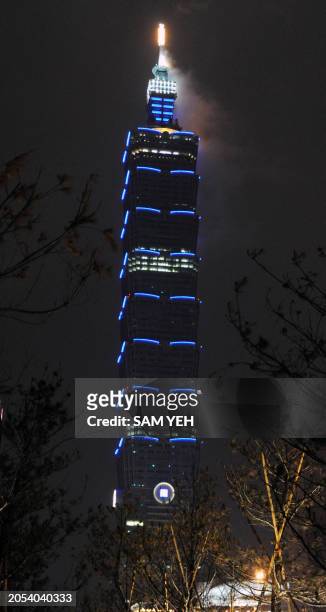 This image shows the before views of the Taipei 101 building with the lights on as Taipei marks "Earth Hour" on March 26, 2011. Australia's Opera...